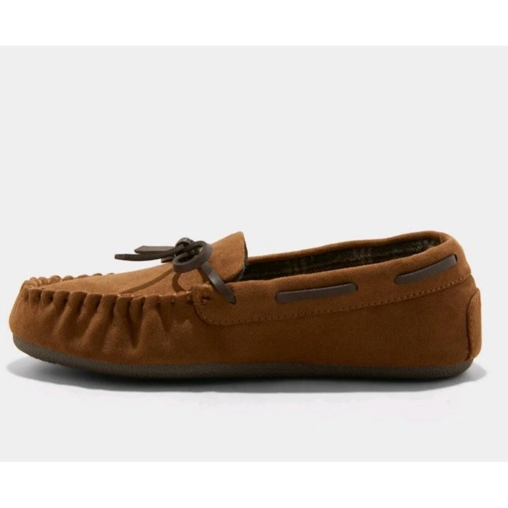 cat & Jack Boys Youth Lionel Moccasin Chestnut Slippers size 13